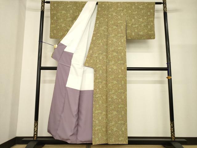 平和屋着物■上質な小紋 花蝶文 正絹 逸品 AABG0857ck