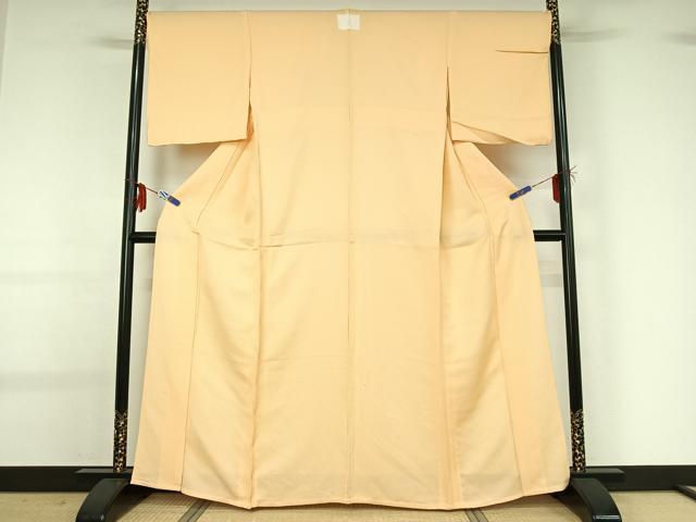 平和屋着物▽上質な色無地 単衣 舞花地紋 肌色 正絹 逸品 AABG0925jh
