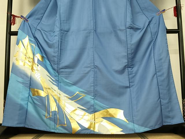 平和屋着物▽訪問着 単衣 束ね熨斗文 暈し染め 金彩 洗える着物 AABG0929jh