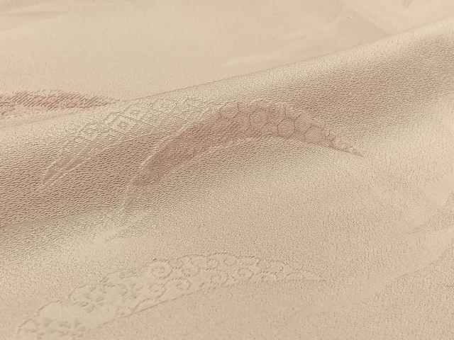 平和屋着物▽上質な小紋 単衣 雪芝吉祥文 正絹 逸品 AABG0933jh