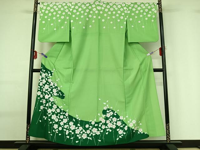 平和屋着物▽訪問着 単衣 枝梅文 洗える着物 AABG0937jh