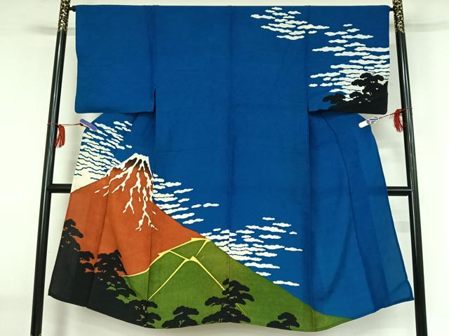 平和屋着物▽男性 訪問着 単衣 風景文 洗える着物 AABG0960jh