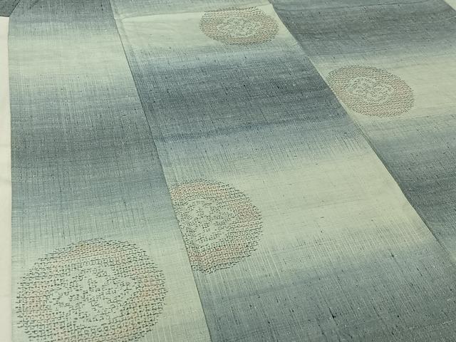 平和屋着物▽結城紬 単衣 80亀甲 花丸文 正絹 逸品 AABG0966jh