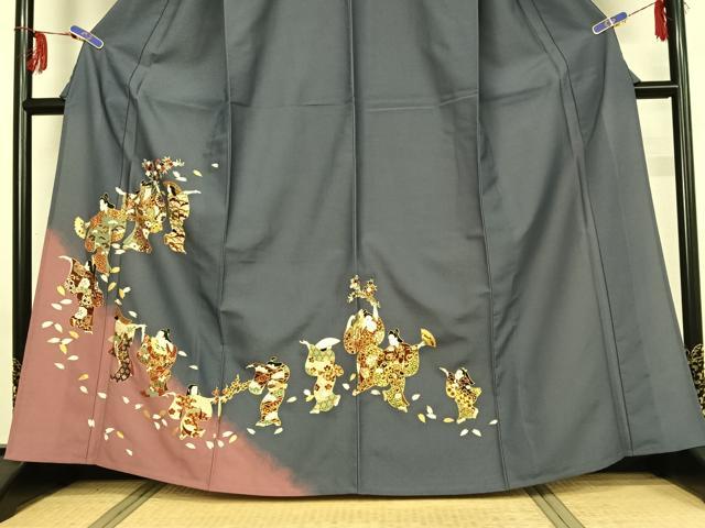 平和屋着物▽訪問着 単衣 人物花文 金彩 洗える着物 AABG0968jh