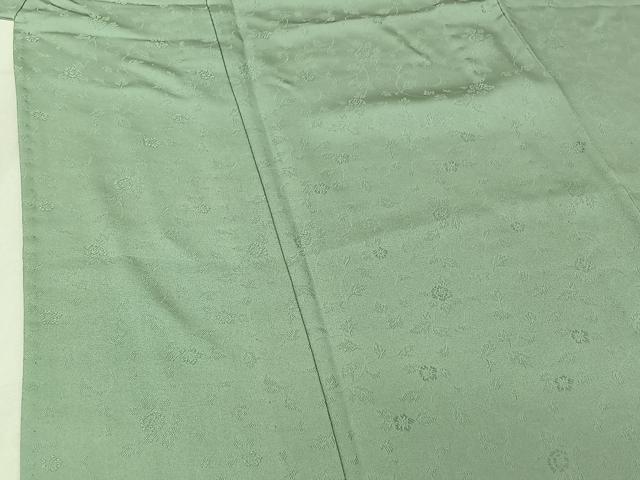 平和屋着物▽上質な色無地 単衣 花唐草地紋 裏葉柳色 ますいわ屋扱い 正絹 逸品 AABG0973jh