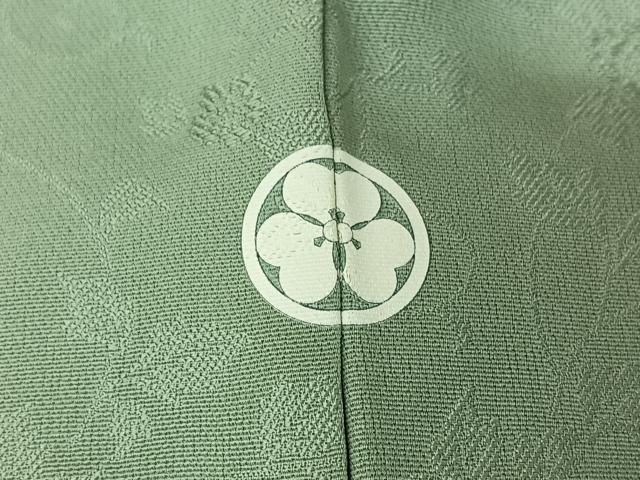 平和屋着物▽上質な色無地 単衣 花唐草地紋 裏葉柳色 ますいわ屋扱い 正絹 逸品 AABG0973jh