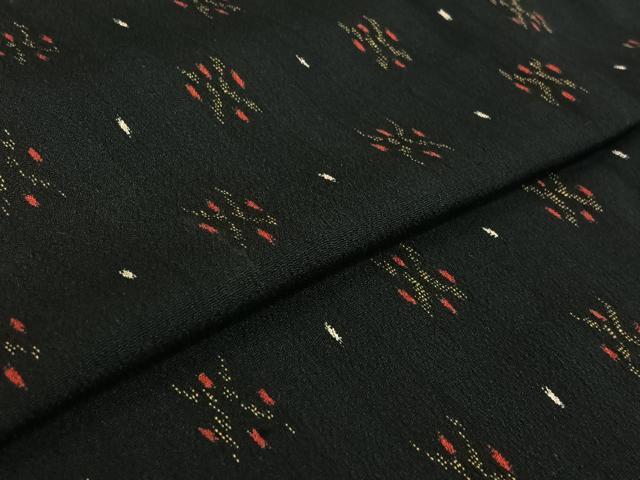 平和屋着物▽お召 単衣 幾何学文様 正絹 逸品 AABG0980jh