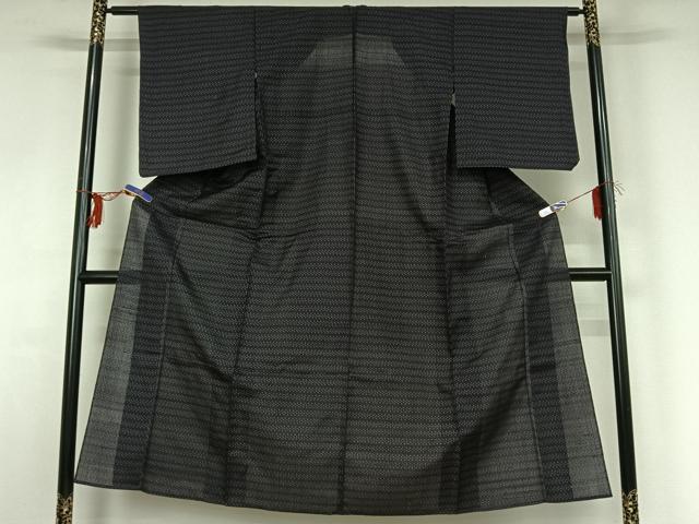 平和屋着物▽上質な紬 単衣 十字絣 正絹 逸品 AABG1002jh