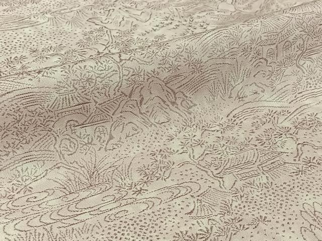平和屋着物▽上質な小紋 単衣 お召地 流水風景文 正絹 逸品 AABG1010jh