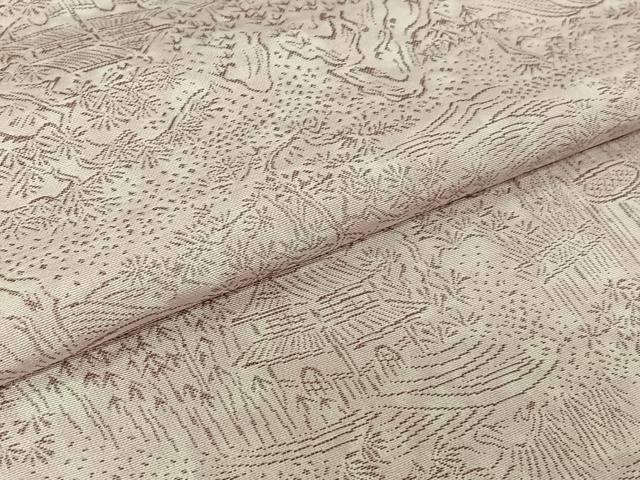 平和屋着物▽上質な小紋 単衣 お召地 流水風景文 正絹 逸品 AABG1010jh