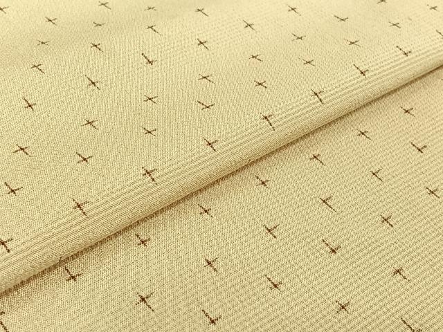 平和屋着物▽本塩沢 単衣 十字絣 正絹 逸品 AABG1018jh