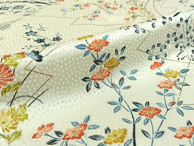 平和屋着物▽上質な小紋 単衣 花籬文 正絹 逸品 AABG1025jh