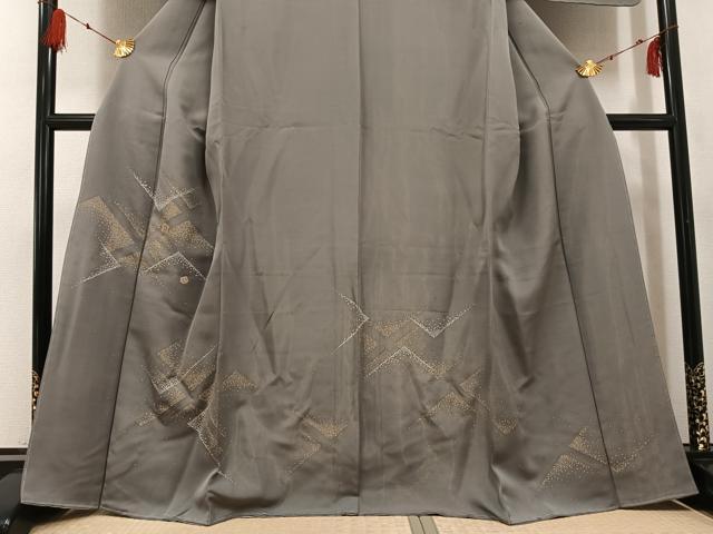 平和屋着物●訪問着 刺繍 色紙散らし 金彩 金通し地 正絹 逸品 未使用 AABG1043ph