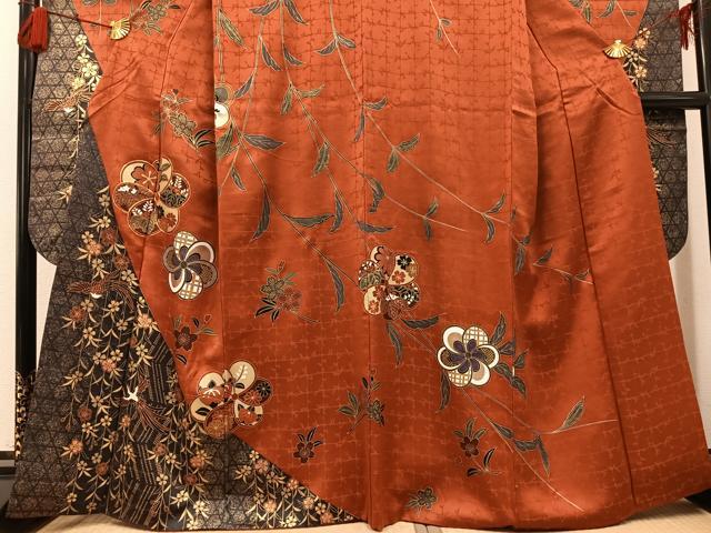 平和屋着物●豪華振袖 駒刺繍 花鳥文 金彩 正絹 逸品 AABG1045ph