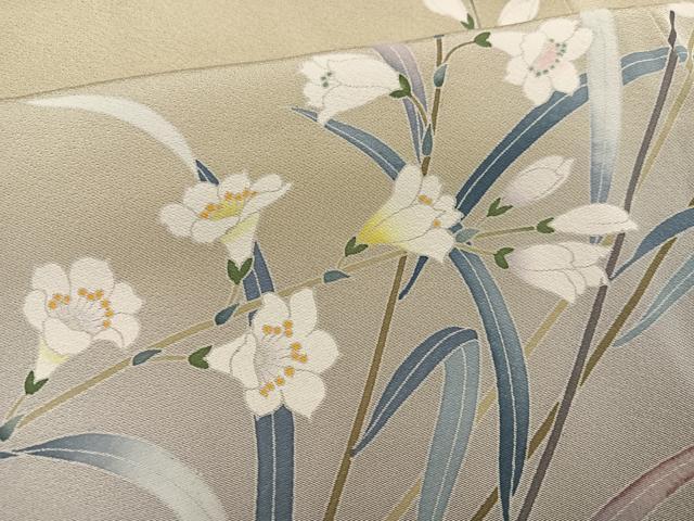 平和屋着物●訪問着 友禅 作家物 枝花文 暈し染め 正絹 逸品 AABG1050ph