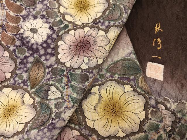 平和屋着物●訪問着 作家物 林淳一 辻が花 暈し染め 正絹 逸品 AABG1051ph