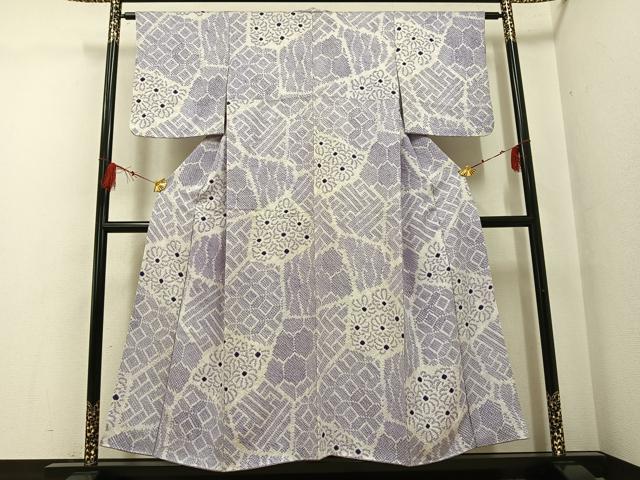 平和屋着物●上質な小紋 総絞り 花尽くし 正絹 逸品 AABG1056ph