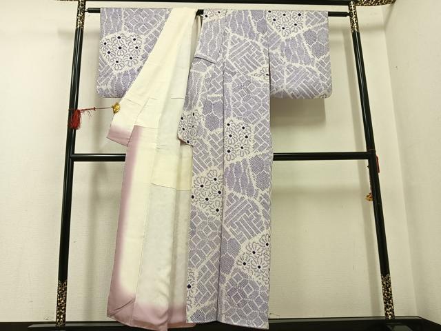平和屋着物●上質な小紋 総絞り 花尽くし 正絹 逸品 AABG1056ph