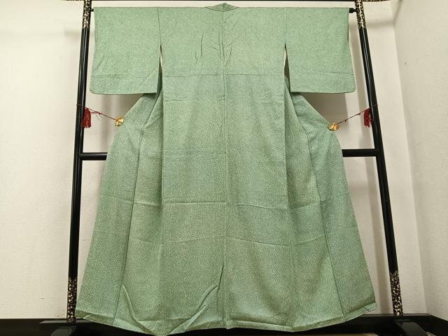 平和屋着物●名門 藤娘きぬたや・杢目絞り 小紋 霞文 正絹 逸品 AABG1064ph