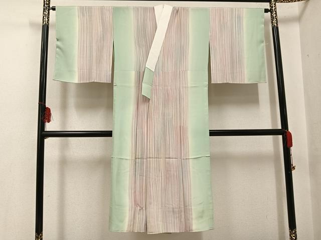 平和屋着物●奄美大島 長襦袢 無双仕立て 赤塚花穂 間道 暈し染め やまと誂製 証紙付き 正絹 逸品 未使用 AABG1065ph