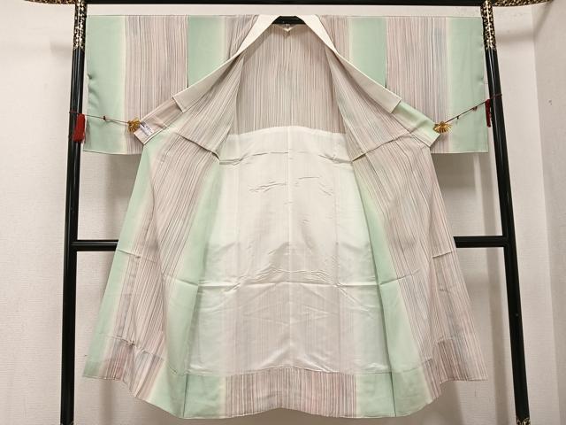 平和屋着物●奄美大島 長襦袢 無双仕立て 赤塚花穂 間道 暈し染め やまと誂製 証紙付き 正絹 逸品 未使用 AABG1065ph