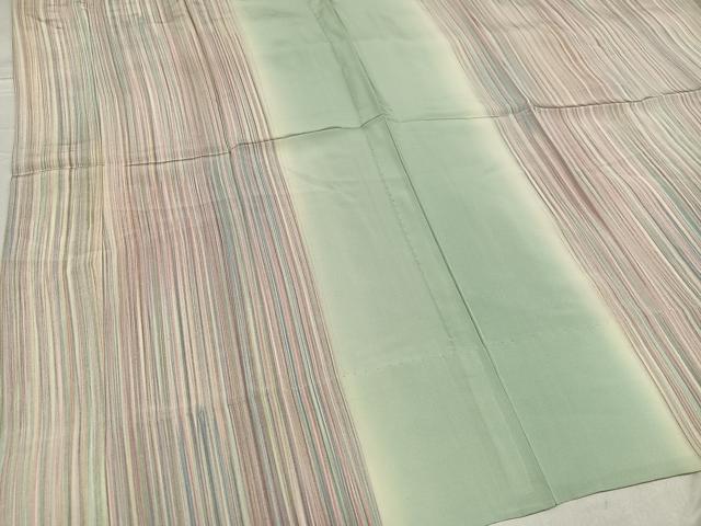 平和屋着物●奄美大島 長襦袢 無双仕立て 赤塚花穂 間道 暈し染め やまと誂製 証紙付き 正絹 逸品 未使用 AABG1065ph