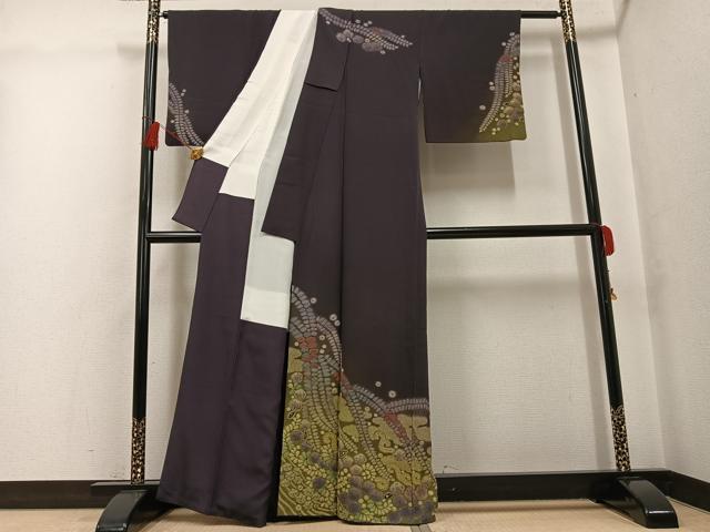 平和屋着物●十日町 名門 滝泰謹製 訪問着 絞り 辻が花 暈し染め 正絹 逸品 AABG1080ph