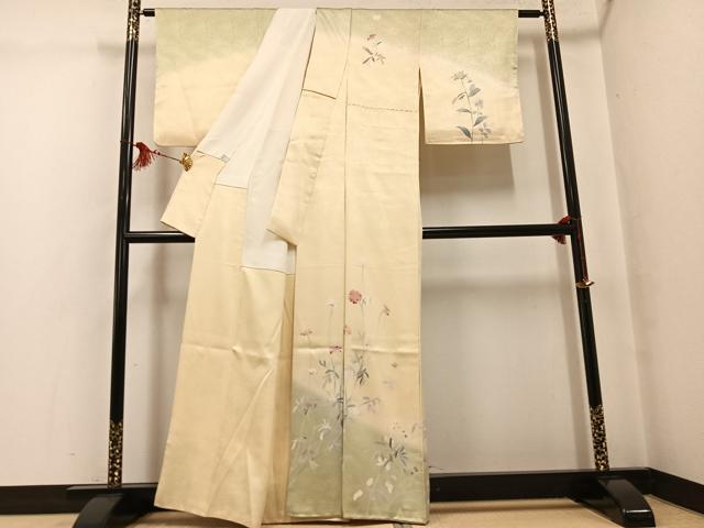 平和屋着物●訪問着 友禅 枝花文 暈し染め 鈴乃屋扱い 正絹 逸品 AABG1086ph