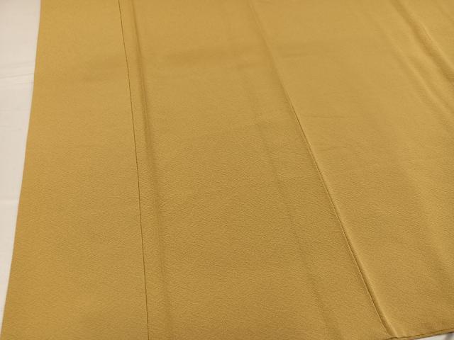 平和屋着物▼上質な色無地 黄朽葉色 正絹 逸品 AABG1119ph