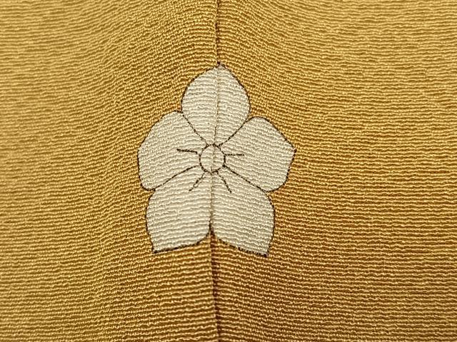 平和屋着物▼上質な色無地 黄朽葉色 正絹 逸品 AABG1119ph