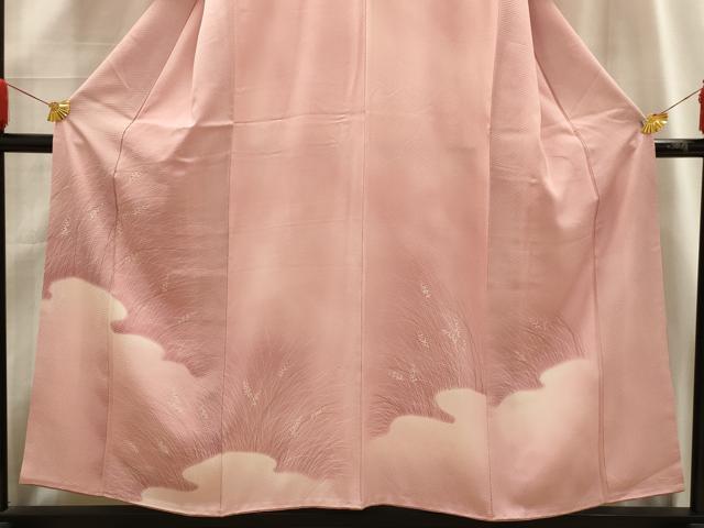 平和屋着物■訪問着 霞草花文 暈し染め 金彩 正絹 逸品 AABG1124sx