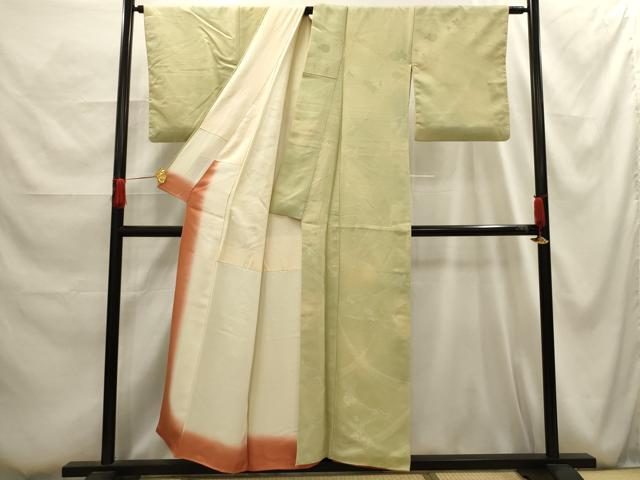 平和屋着物■上質な小紋 地紋起こし 雲取り花文 暈し染め 正絹 逸品 AABG1131sx
