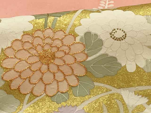 平和屋着物■訪問着 駒刺繍 花菱文 金彩 正絹 逸品 AABG1133sx