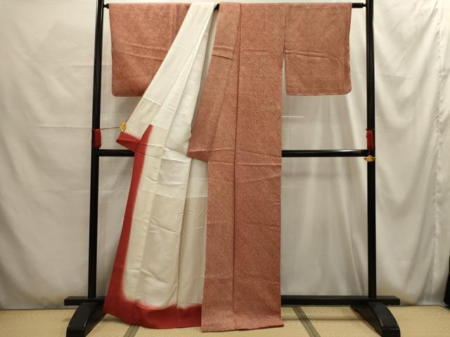 平和屋着物■大変加工の良い総絞り小紋 正絹 逸品 AABG1143sx