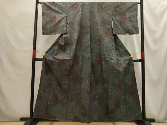 平和屋着物■本場大島紬 7マルキ 花屏風文 正絹 逸品 AABG1145sx