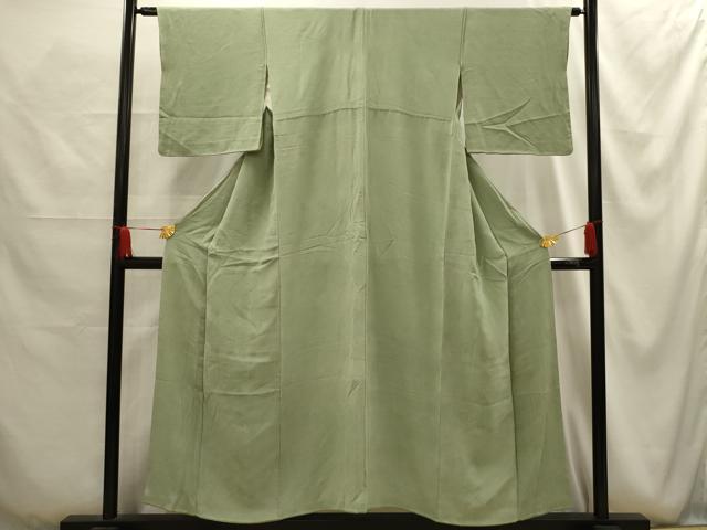 平和屋着物■上質な色無地 草花地紋 柳鼠色 正絹 逸品 AABG1148sx