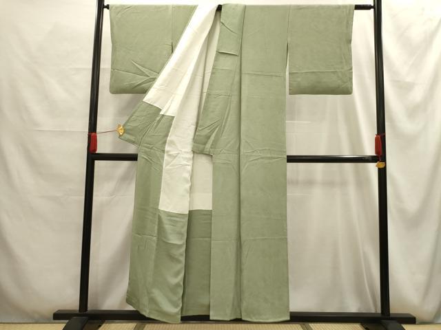 平和屋着物■上質な色無地 草花地紋 柳鼠色 正絹 逸品 AABG1148sx