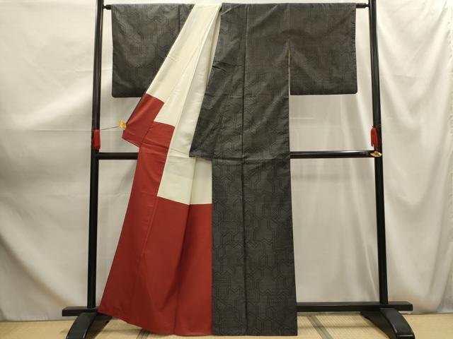 平和屋着物■本場大島紬 毘沙門亀甲文 正絹 逸品 AABG1163sx