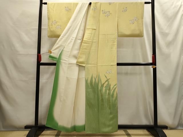 平和屋着物■訪問着 刺繍 舞花文 金糸 正絹 逸品 AABG1194sx