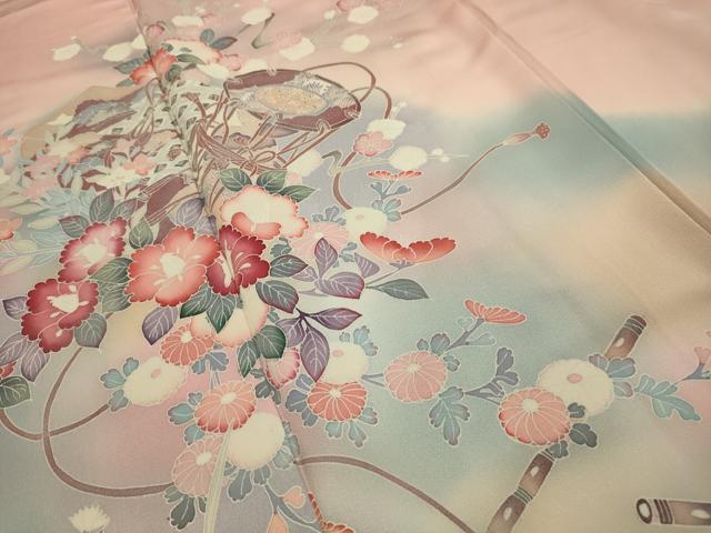 平和屋着物■訪問着 花楽器文 暈し染め 正絹 逸品 AABG1196sx