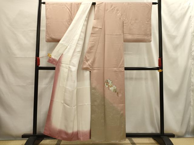 平和屋着物■訪問着 刺繍 雪輪花文 暈し染め 金糸 金銀彩 正絹 逸品 AABG1201sx