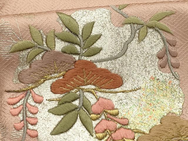平和屋着物■訪問着 刺繍 雪輪花文 暈し染め 金糸 金銀彩 正絹 逸品 AABG1201sx