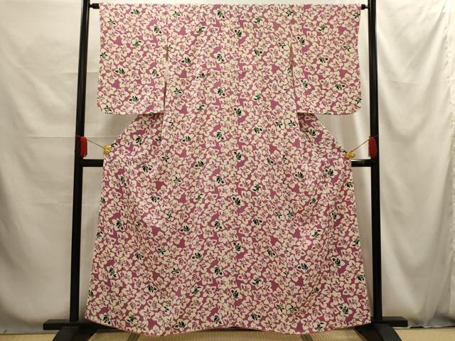 平和屋着物■上質な小紋 舞花文 正絹 逸品 AABG1232sx