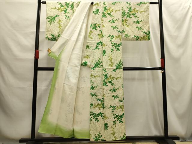平和屋着物■上質な小紋 草花文 正絹 逸品 AABG1250sx