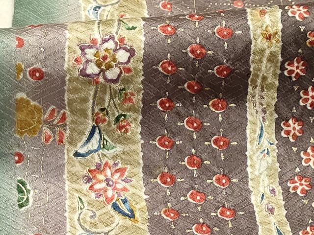 平和屋着物■訪問着 絞り 草花文 暈し染め 金彩 正絹 逸品 AABG1266sx