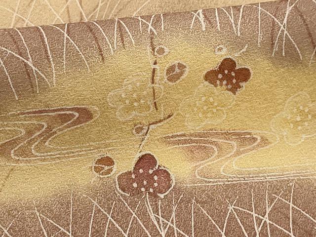 平和屋着物■訪問着 流水草花文 暈し染め 正絹 逸品 AABG1269sx