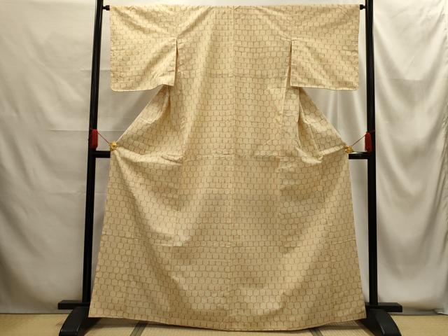 平和屋着物■上質な紬 亀甲文 正絹 逸品 AABG1296sx