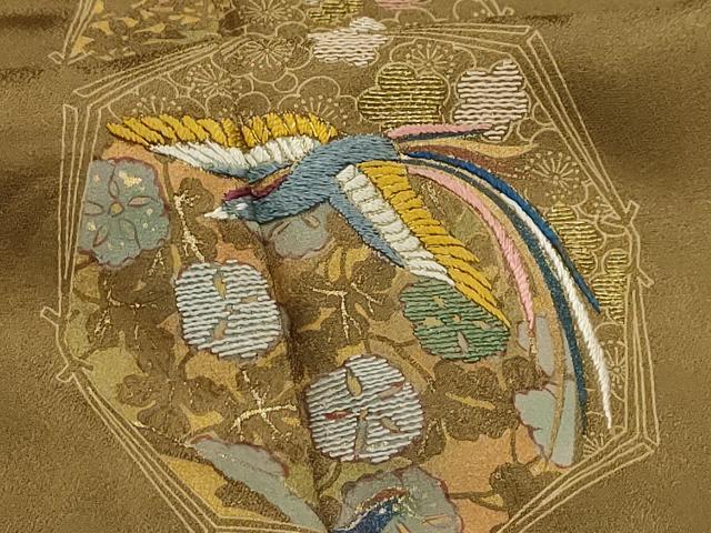 平和屋着物■訪問着 刺繍 鳳凰花文 金糸 金彩 正絹 逸品 AABG1299sx