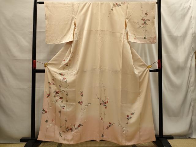 平和屋着物■訪問着 刺繍 枝花文 暈し染め 金糸 金彩 正絹 逸品 AABG1313sx