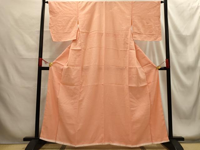 平和屋着物■上質な色無地 立波地紋 一斤染色 正絹 逸品 AABG1319sx